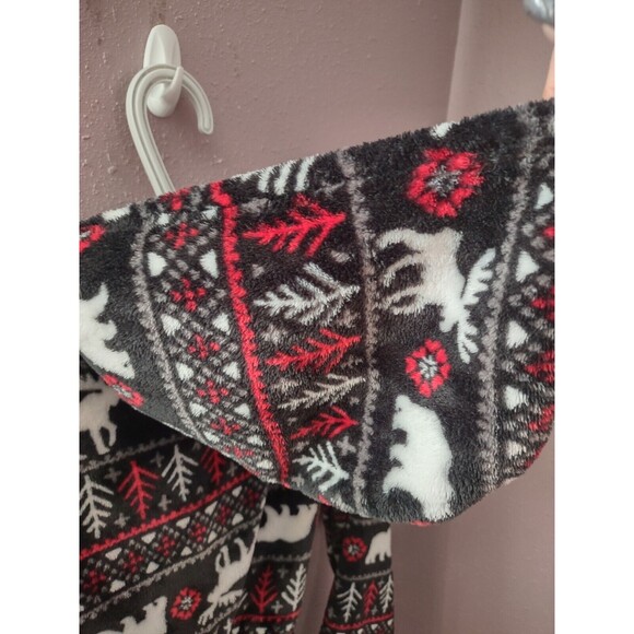 Cuddl Duds Kid's Moose Polar Bear Xmas Hooded Belted Robe Loungewear Size M 8/10 - Picture 7 of 9